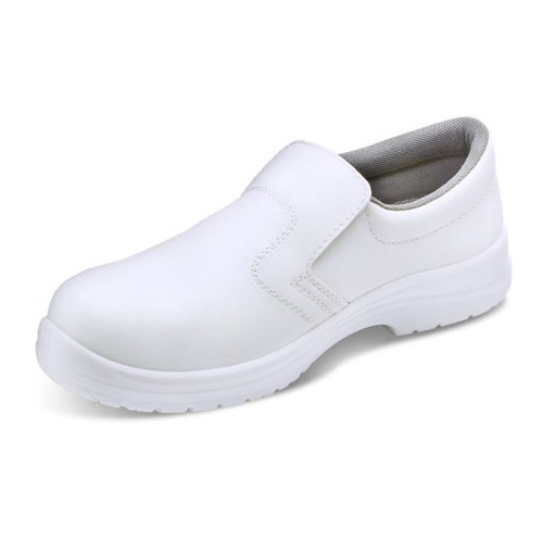 Beeswift Micro-Fibre Steel Toe S2 Slip-On Shoe 1 Pair White 10.5