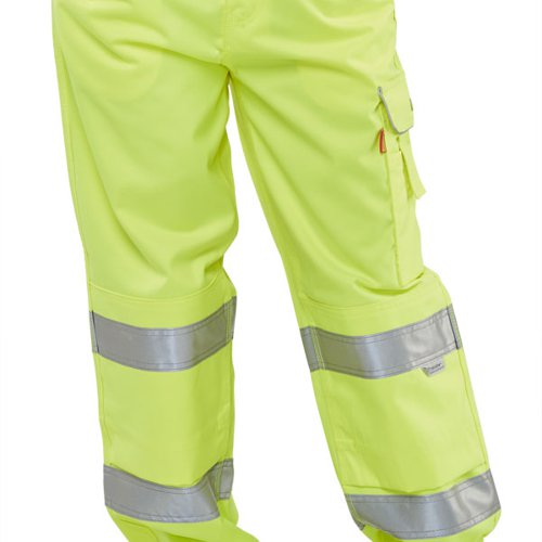 Beeswift Ladies Polycotton High Visibility Trousers Saturn Yellow 26