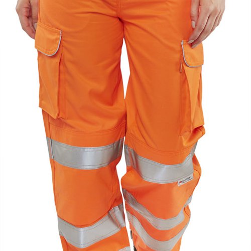 Beeswift Ladies Rail Spec Trousers Orange 26