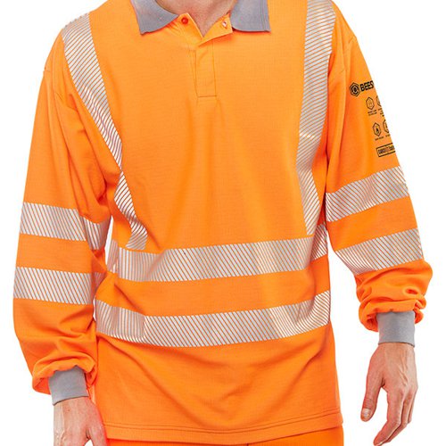 Beeswift Arc Flash Long Sleeve Polo Shirt GO/RT Standards BSW22938