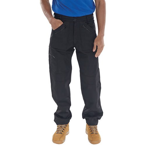 Beeswift Click Action Work Trousers Black 32S