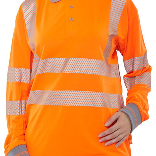 Beeswift High Visibility Executive Long Sleeve Polo Shirt BSW24767