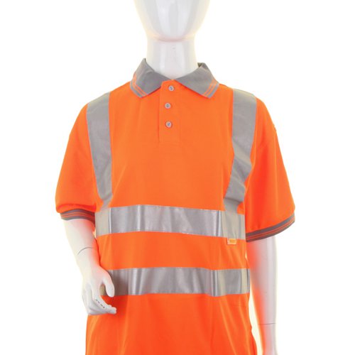 Beeswift Ladies High Visibility Short Sleeve Polo Shirt Orange L