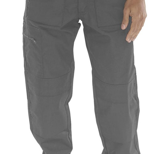 Beeswift Click Action Work Trousers Grey 30T