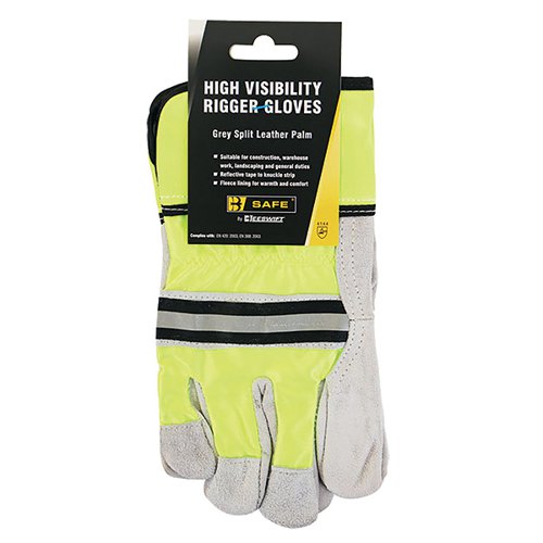 Beeswift Canadian High Quality High Visibility Rigger Gloves 1 Pair Beeswift