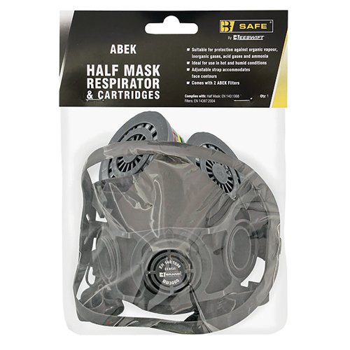 BSW27084 Beeswift B-Safe Half Mask Respirator with ABEK Cartridges Grey