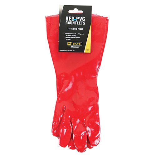 Beeswift PVC Gauntlets 1 Pair 16 Inch Red 16 inch