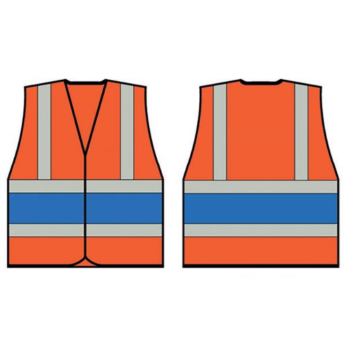 Beeswift High Visibility Vest Orange/Royal Blue 2XL