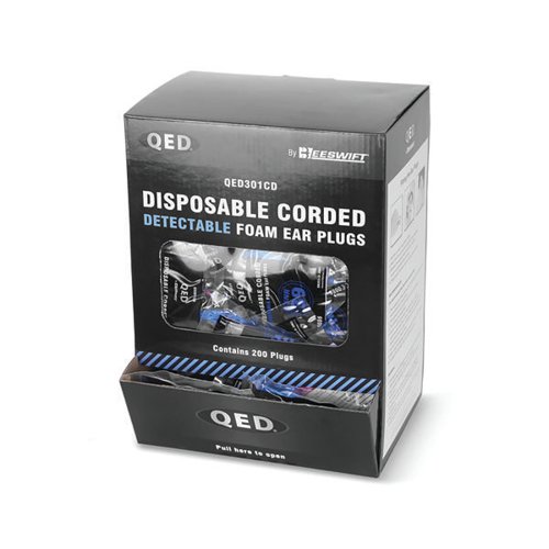QED Corded Detectable Ear Plugs Bx200