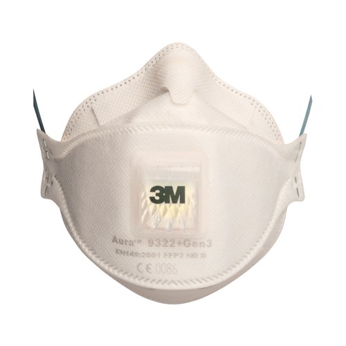 BSW32950 3M 9322 Aura Disposable Face Mask FFP2 3rd Generation (Pack of 10)