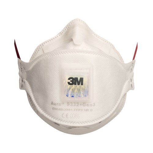 BSW32956 3M 9332 Aura Disposable Face Mask FFP3 3rd Generation (Pack of 10)