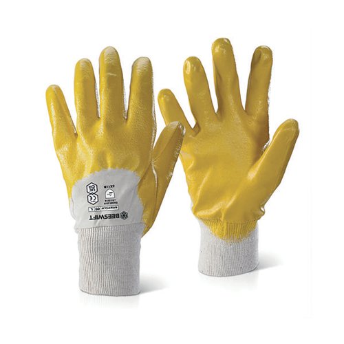 Beeswift Nitrile K/W P/C L/W Gloves (Pack of 10) Yellow 10