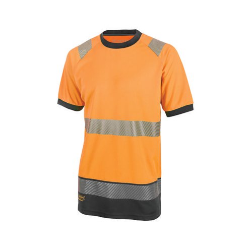 High Visibility Two Tone Short Sleeve T-Shirt Orange/Black Medium
