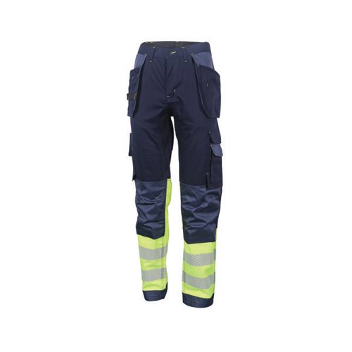 High Visibility Two Tone Trousers Saturn Yellow/Navy 28R