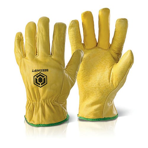 Beeswift Quality Lined Drivers Gloves (Pack of 10) Yellow L