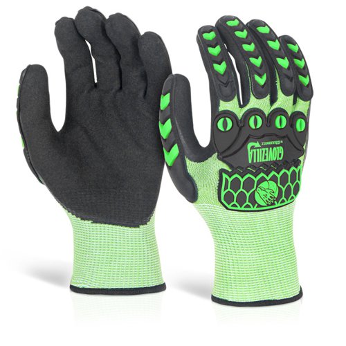 Beeswift Glovezilla Sandy Nitrile Coated Gloves 1 Pair Green M