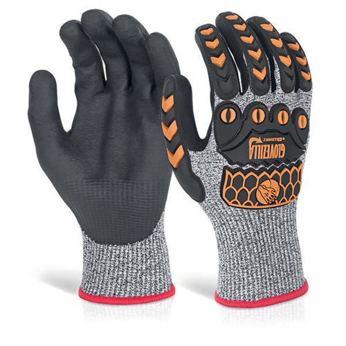 Beeswift Glovezilla Nitrile Palm Coated Gloves 1 Pair Grey M