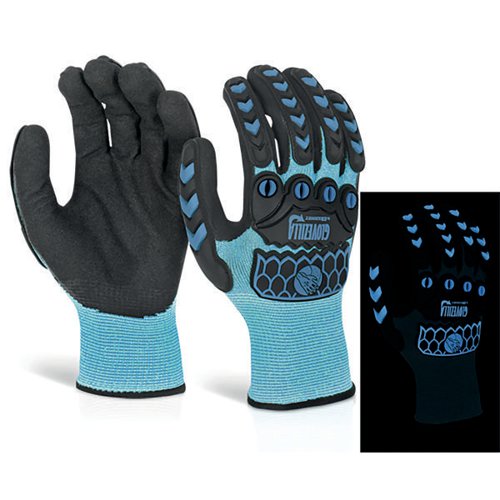 Beeswift Glovezilla Glow In The Dark GID Foam Nitrile Gloves 1 Pair