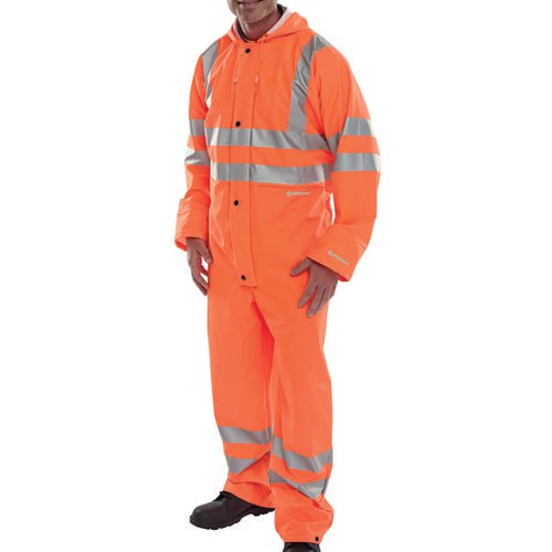 Beeswift Bseen PU Breathable Coverall Orange XL