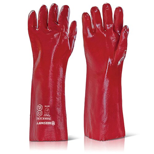 BSW35473 | Beeswift PVC gauntlet gloves for general use with building work or general handling.