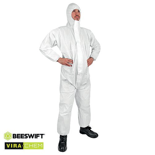Beeswift CN4013E Disposable Coverall Anti-Static Type 5/6 Overalls, Bibs & Aprons BSW35917