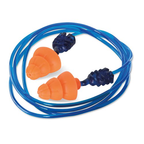 BSW36430 Beeswift QED Corded Tri Flange Reusable Earplugs SNR 34 (Pack of 200)