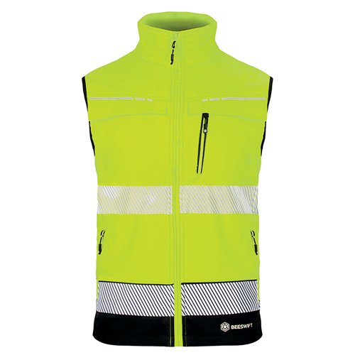 Beeswift Deltic High Visibility Gilet Two-Tone Saturn Yellow/Navy Blue S
