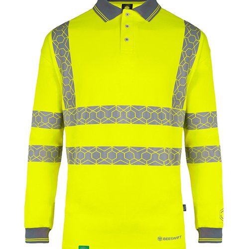BSW40084 Beeswift Envirowear High Visibility Long Sleeve Polo Shirt