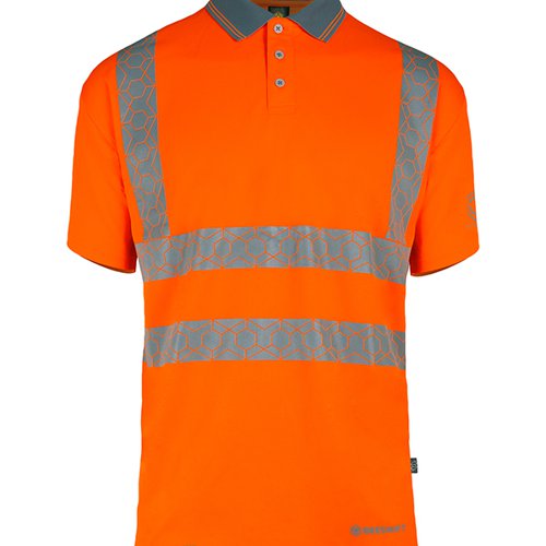 Beeswift Envirowear High Visibility Short Sleeve Polo Shirt Orange 3XL