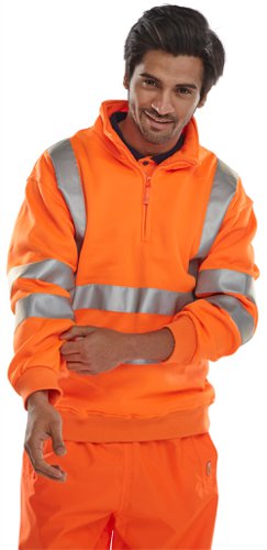 This pull on quarter zip high visibility sweatshirt is made from 100% polyester 280gsm fleece fabric. The anti pill fabric prevents little balls of thread appearing on the surface of the fabric, keeping it looking like new for longer. Machine washable at 40 degrees up to a maximum of 25 wash cycles.