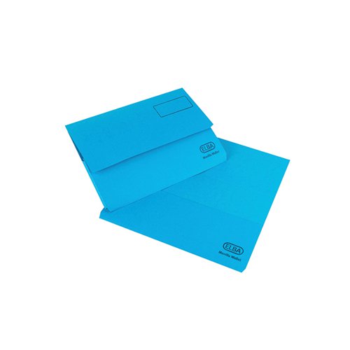 Elba Strongline Document Wallet Bright Manilla Foolscap Blue (Pack of 25) 100090140