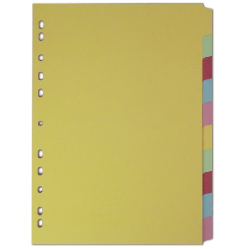 Elba-10 Part Card Divider Recycled Manilla A4 Assorted 400007246