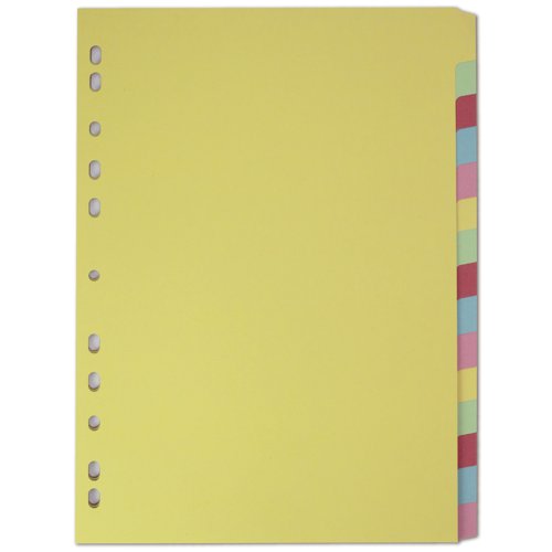 Elba 15-Part Card Divider Recycled Manilla A4 Assorted 400007437 Plain File Dividers BX05690