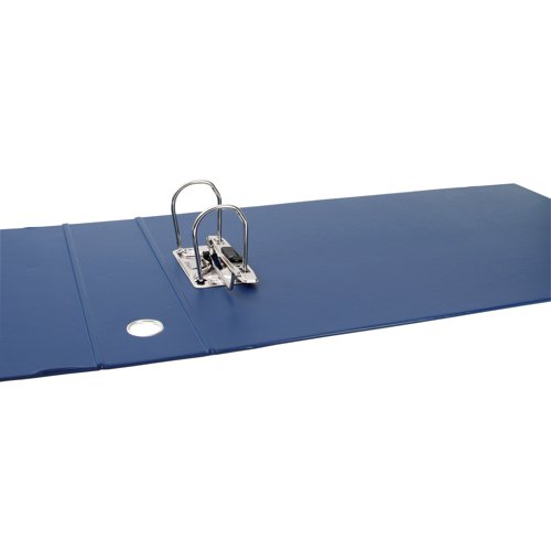 This Elba A3 landscape file features a standard lever arch mechanism with a 70mm capacity. The durable plastic file features a unique plastic shoe, spine label for easy identification of contents and a thumb hole for easy retrieval from a shelf. This pack contains 2 blue A3 landscape lever arch files.