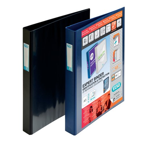 Elba Vision 30mm 4D-Ring Binder Upright A3 Blue 400009731 BX126701 Buy online at Office 5Star or contact us Tel 01594 810081 for assistance