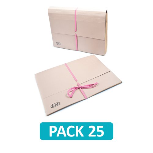 These traditional buff coloured foolscap UK legal wallets are made from 360gsm manilla with wrap around security ribbons and sealed cloth gussets to ensure documents are kept safe and secure. The foolscap wallet has a large 100mm capacity for storing up to 100 sheets of 80gsm paper. The wallet is 100% recyclable and is supplied in a pack of 25 wallets.