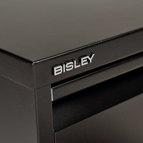 Bisley 2 Drawer Filing Cabinet Lockable 470x622x711mm Black BS2E BLACK Filing Cabinets BY00495