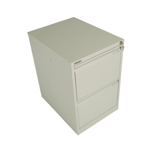 BY00497 Bisley 2 Drawer Filing Cabinet Lockable 470x622x711mm Goose Grey BS2EGY