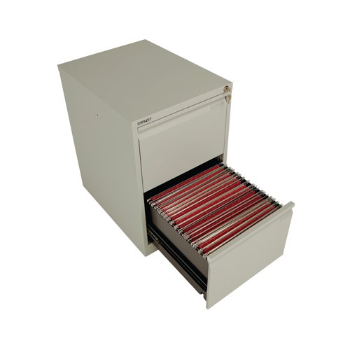Bisley 2 Drawer Filing Cabinet Lockable 470x622x711mm Goose Grey BS2EGY