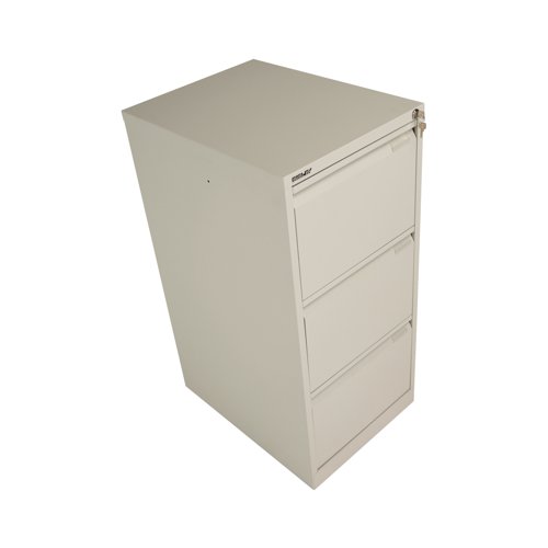 BY00526 Bisley 3 Drawer Filing Cabinet 470x622x1016mm Goose Grey BS3EGY