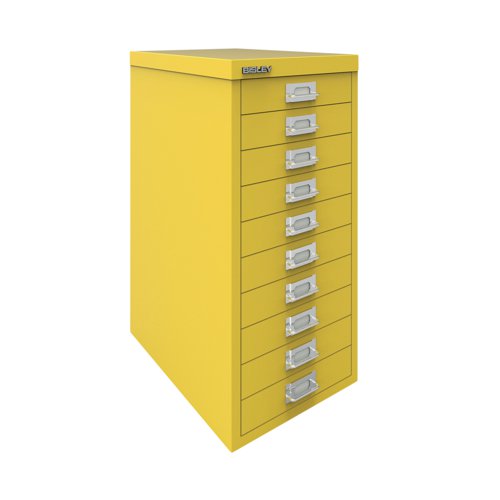 The Bisley 10 Multidrawer Cabinet is a robust and reliable choice for office storage. The smooth running Multidrawers are 51mm deep and ideal for A4 filing, or storage of stationery and small items. Measuring 279x380x590mm, this cabinet comes in Canary Yellow.