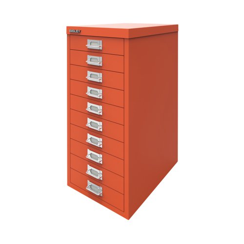 Bisley 10 Multidrawer Cabinet 279x380x590mm Mandarin BY78746 - F.C. Brown - BY78746 - McArdle Computer and Office Supplies