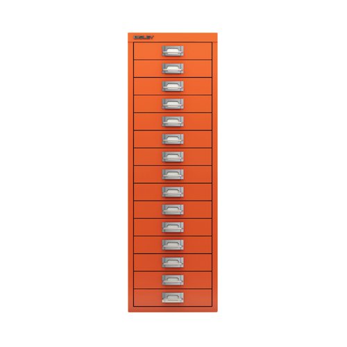 Bisley 15 Multidrawer Cabinet 279x380x860mm Mandarin BY78747 - F.C. Brown - BY78747 - McArdle Computer and Office Supplies