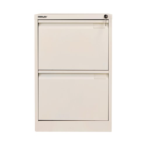 BY90697 Bisley 2 Drawer Filing Cabinet Lockable 470x622x711mm Chalk BS2E/CHK