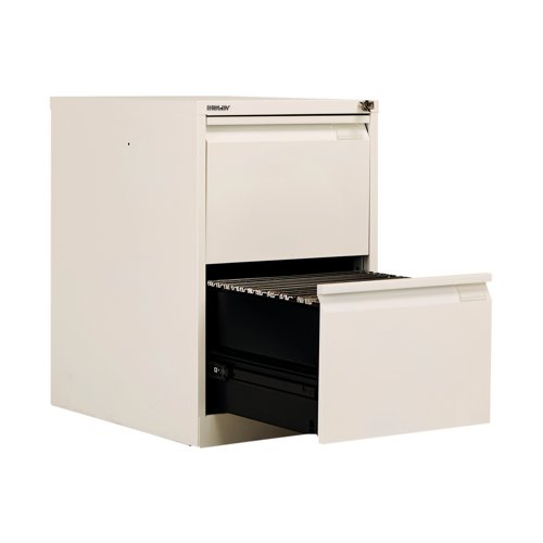 Bisley 2 Drawer Filing Cabinet Lockable 470x622x711mm Chalk BS2E/CHK BY90697