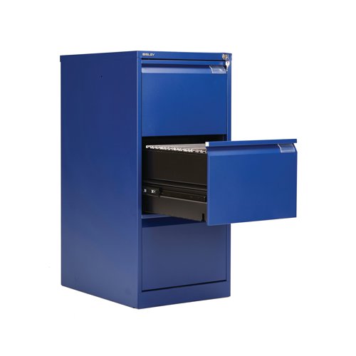 BY90704 Bisley 3 Drawers Filing Cabinet Lockable 470x622x1016mm Blue BS3E/BLUE