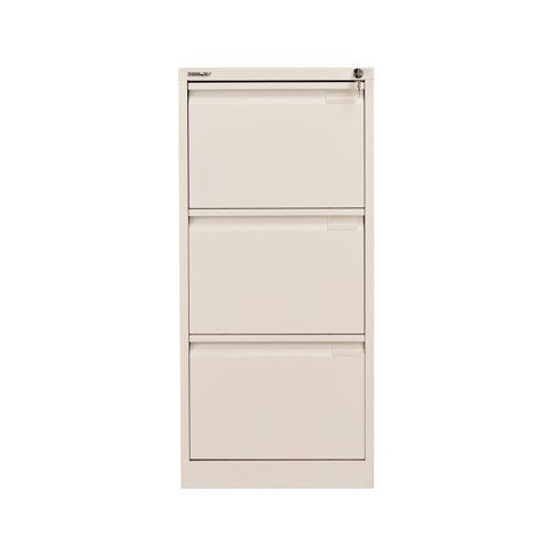 BY90705 Bisley 3 Drawers Filing Cabinet Lockable 470x622x1016mm Chalk BS3E/CHK