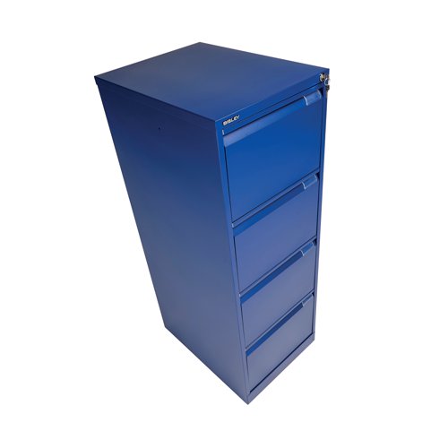Bisley 4 Drawer Filing Cabinet Lockable 470x622x1321mm Blue BS4E/BLUE - BY90707