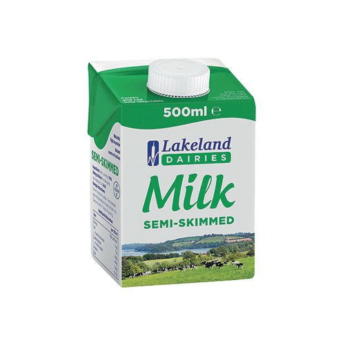 Lakeland Semi-Skimmed Milk 500ml (Pack of 12) A08087
