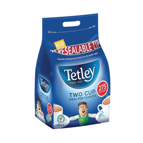 Tetley Two Cup Tea Bags (Pack of 275) A07965 BZ38107